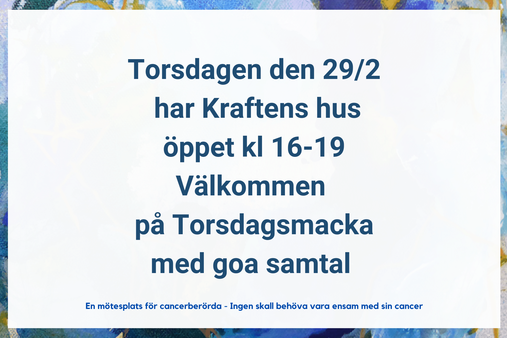 Ändrade öppettider på Kraftens hus Sjuhärad torsdagen den 29/2 2024 kl. 16-19
